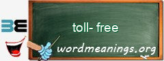 WordMeaning blackboard for toll-free
